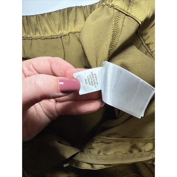 Old Navy Womens Satin Cargo Pocket Pants Joggers Olive Green Stretch Sz XL EUC - Picture 6 of 15